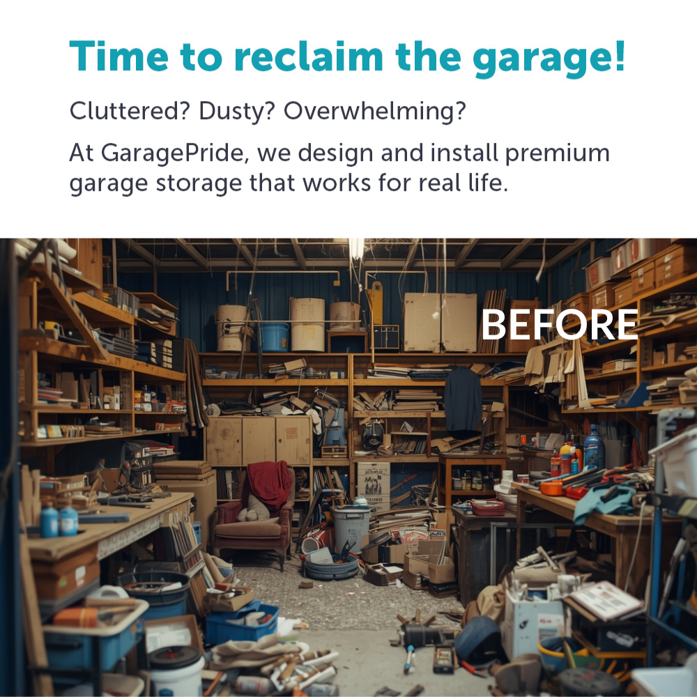 messy garage before image