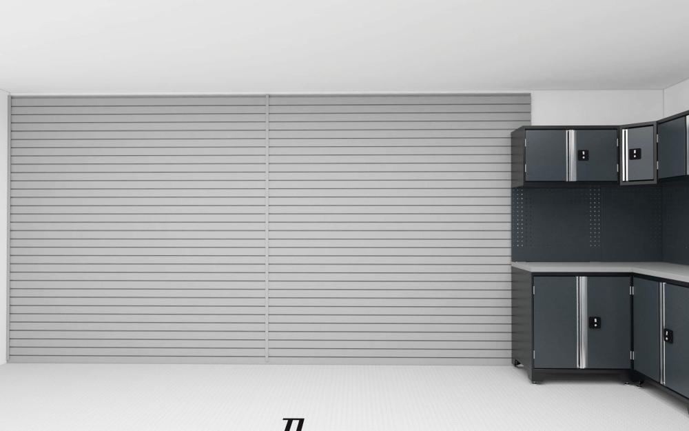 gaage floor with shutters