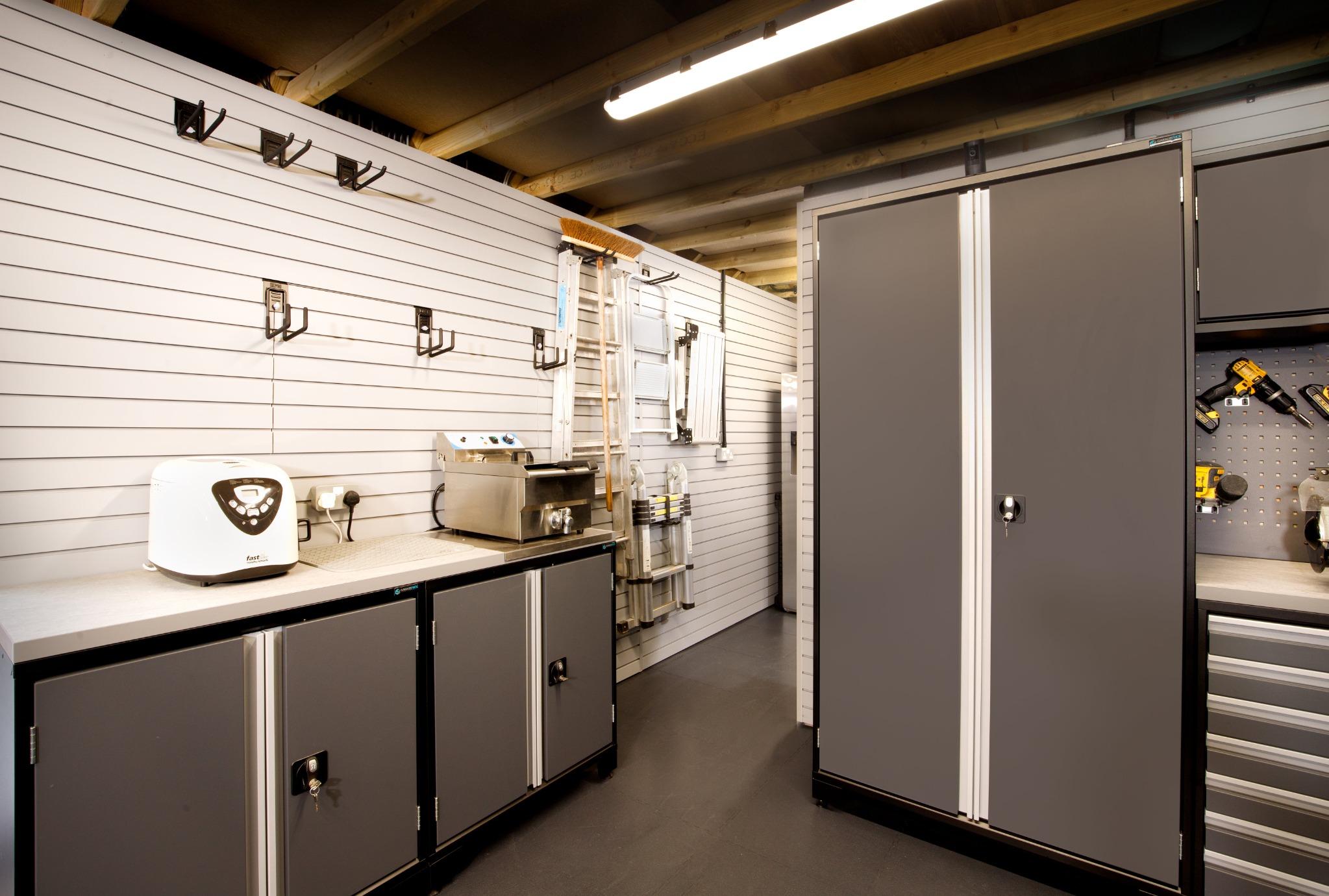 Evenly lit GaragePride garage interior