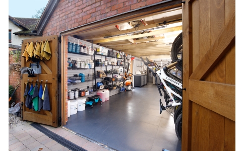 inside of a garage 