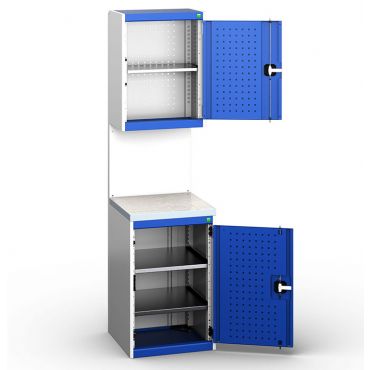 Bott Cubio 525mm Wide Free-Standing Cupboard Assembly with Overhead Cabinet