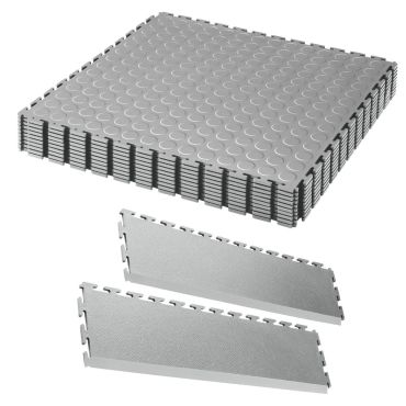 EvoTile Professional tile 7mm Raised Disk Texture In Dark Grey Double Garage 36m² Bundle