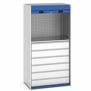 Bott Cubio Roller Shutter Door Cupboard With 1 Shelf, 6 Drawers.