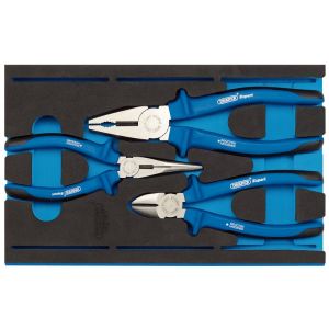 Draper 63262 3 Piece Heavy Duty Plier Set In 1/4 With EVA Drawer Tray Insert.