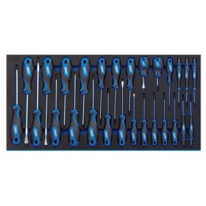 Draper 63406 27 Piece Soft Grip Screwdriver Set With Full Drawer EVA Insert Tray.