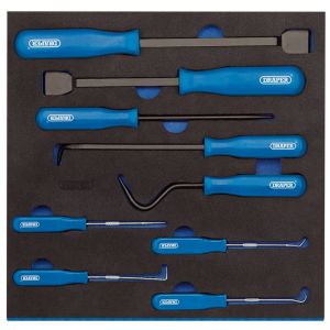 Draper 63500 9 Piece Scraper, Hook And Pick Set With EVA Drawer Tray Insert.