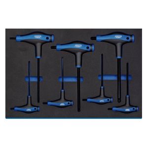 Draper 63503 7 Piece T Handle Ball End Hexagon Key Set In 3/4 Drawer EVA Insert Tray