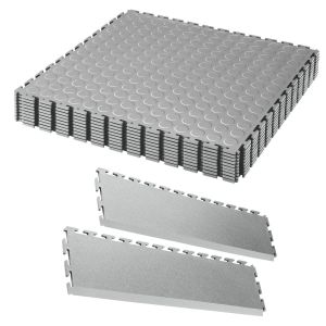 EvoTile Professional tile 7mm Raised Disk Texture In Dark Grey Double Garage 36m² Bundle