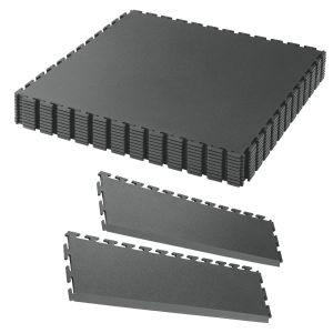 evotile professional floor tile small single garage bundle kit in graphite