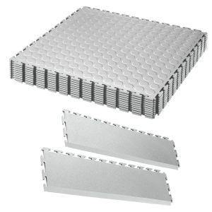 EvoTile Professional tile 7mm Raised Disk Texture In Light Grey Double Garage 36m² Bundle