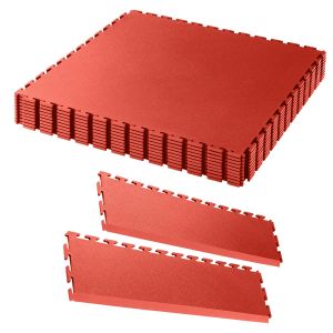 evotile professional floor tile small single garage bundle kit in red