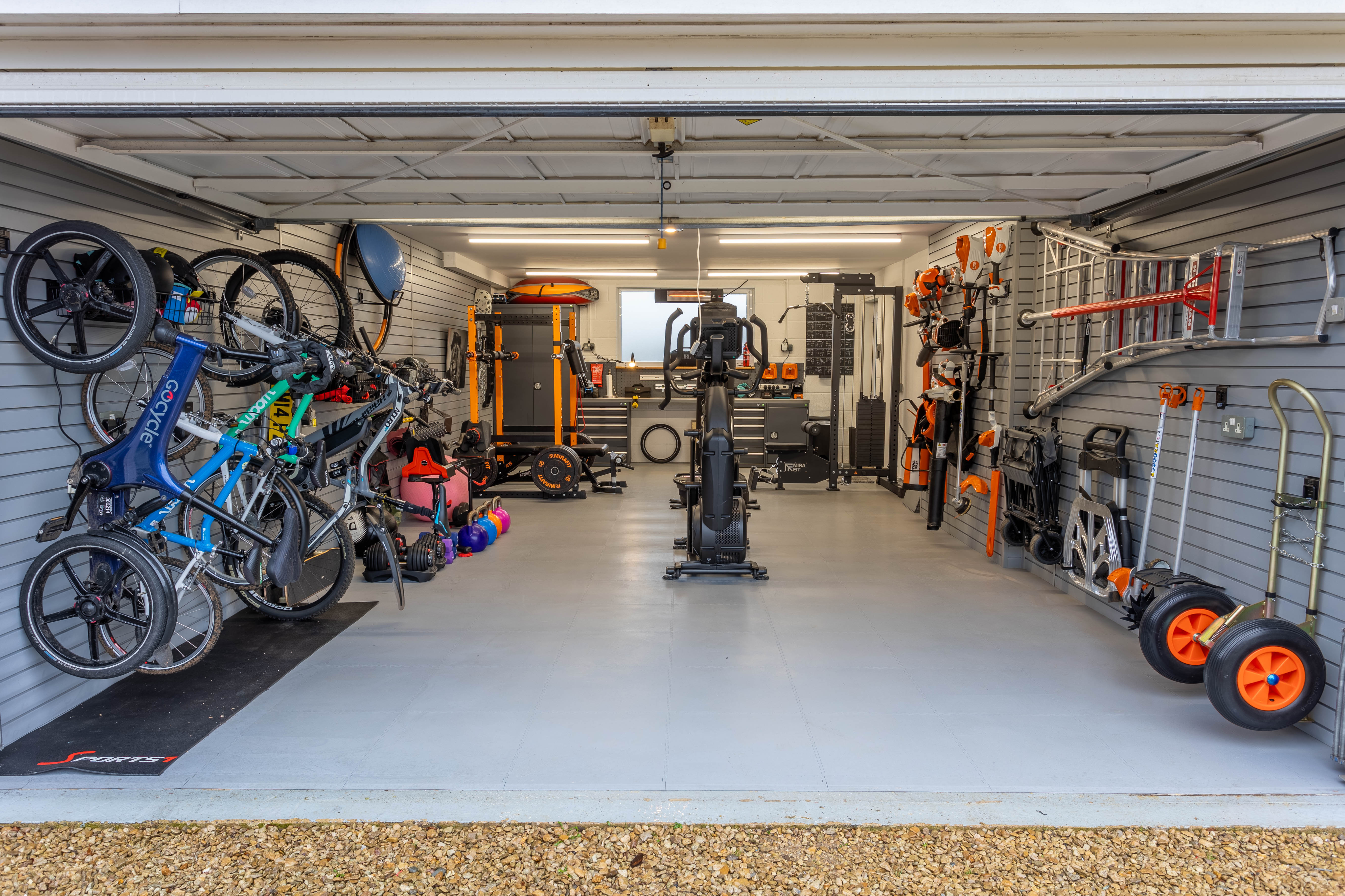 completed garage interior design