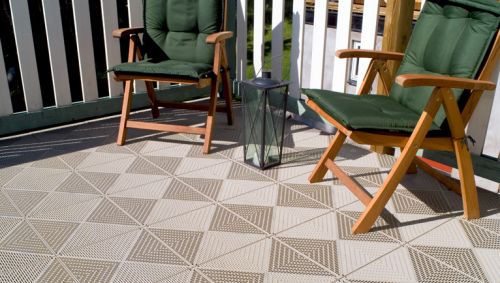 Plastic Outdoor Interlocking Tile Terracotta